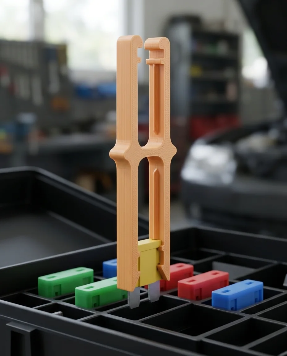 Extractor de fusibles: accesorio para auto impreso en 3D en PLA (imagen ilustrativa)