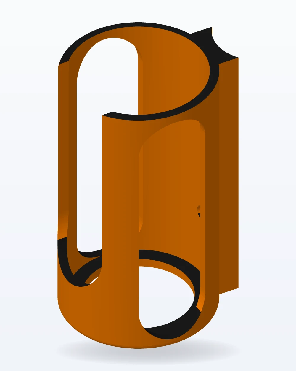 Ilustración del modelo 3D de portabotellas para botella térmica, con los colores de la impresión