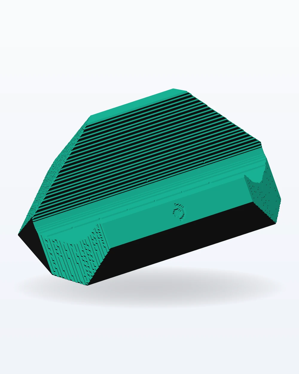 Ilustración del modelo 3D de soporte para consola portátil, con los colores de la impresión
