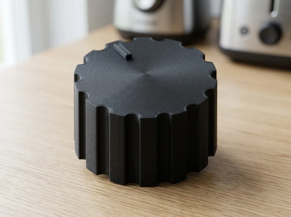 Perilla estriada para auto impresa en 3D (imagen ilustrativa)