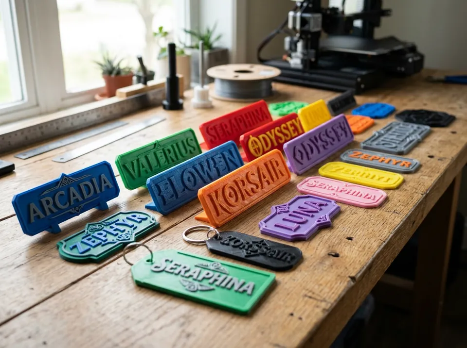 Impresión 3D de productos personalizados: productos personalizados impresos en 3D con nombres y diseños distintos listos para entregar (imagen ilustrativa)