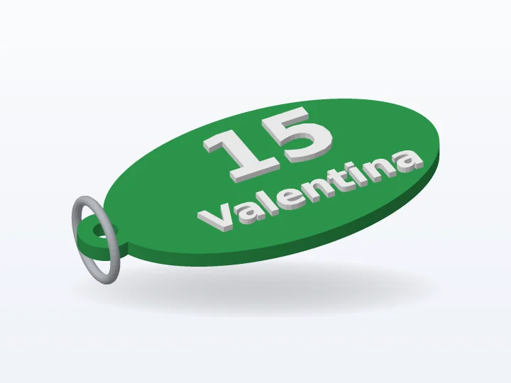 Llavero souvenir de 15 años verde con nombre y número