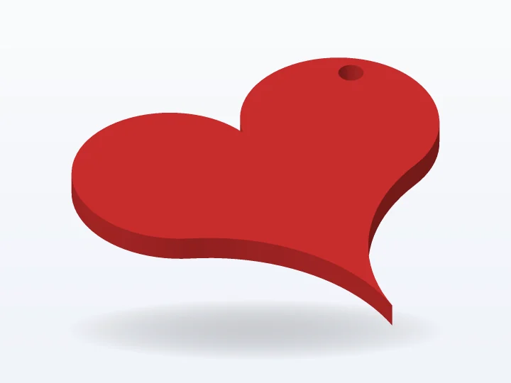 Llavero 3D corazón simple