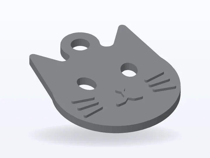 Llavero 3D gato con bigotes