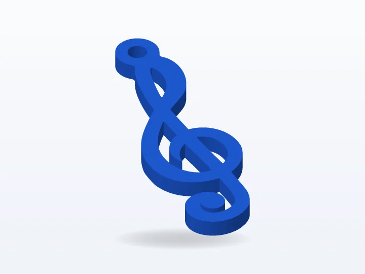 Llavero 3D clave de sol