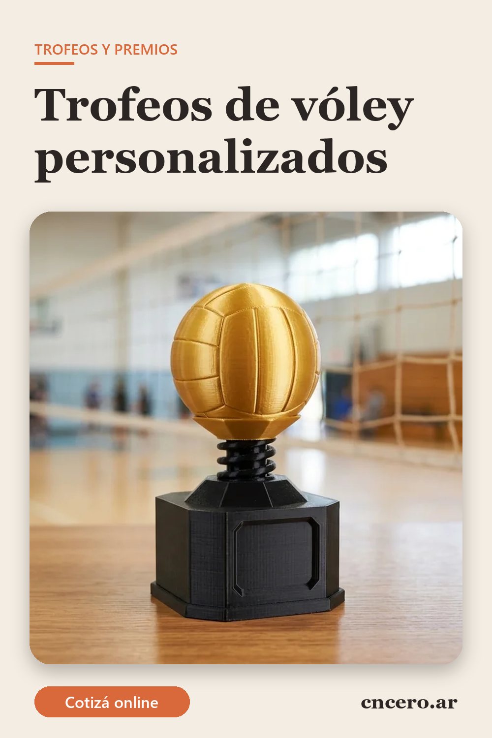 Trofeos de vóley personalizados: trofeos de vóley personalizados impresos en 3D