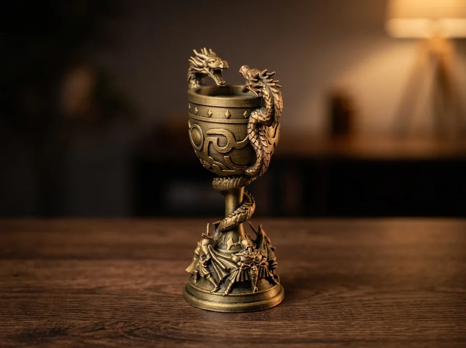 Trofeos personalizados 3D: copa dragón