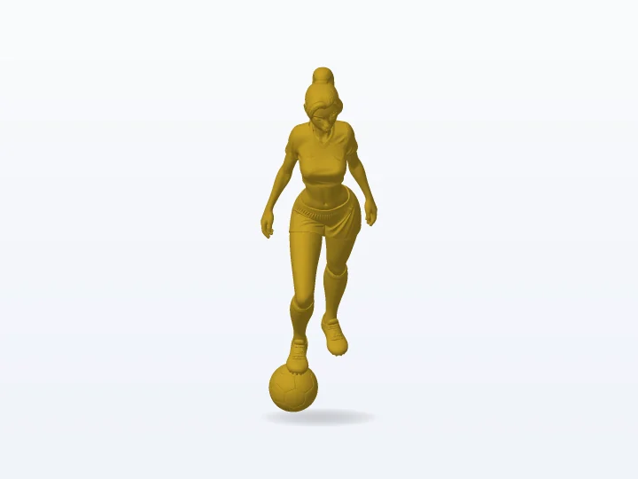 Modelo 3D del trofeo jugadora de fútbol para imprimir