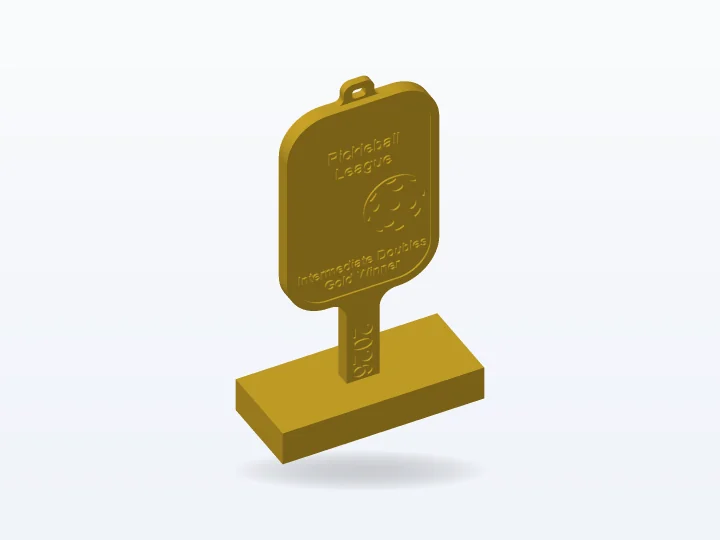 Modelo 3D del trofeo trofeo paleta de pádel con base para imprimir