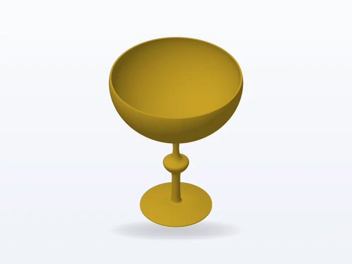 Vista 3D: trofeo copa cáliz Modelo 3D del trofeo copa cáliz para imprimir