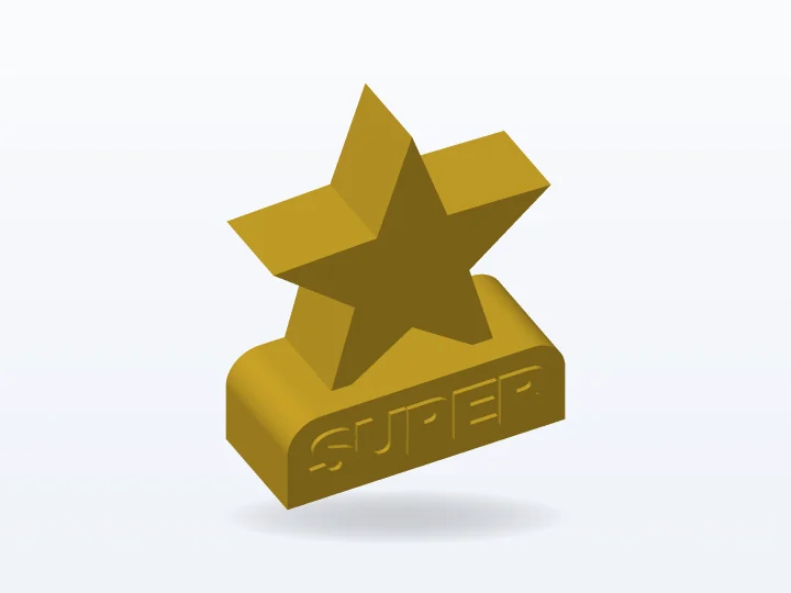 Modelo 3D del trofeo trofeo súper estrella para imprimir