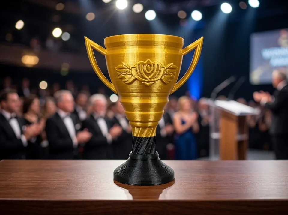 Trofeos personalizados 3D: copa alada