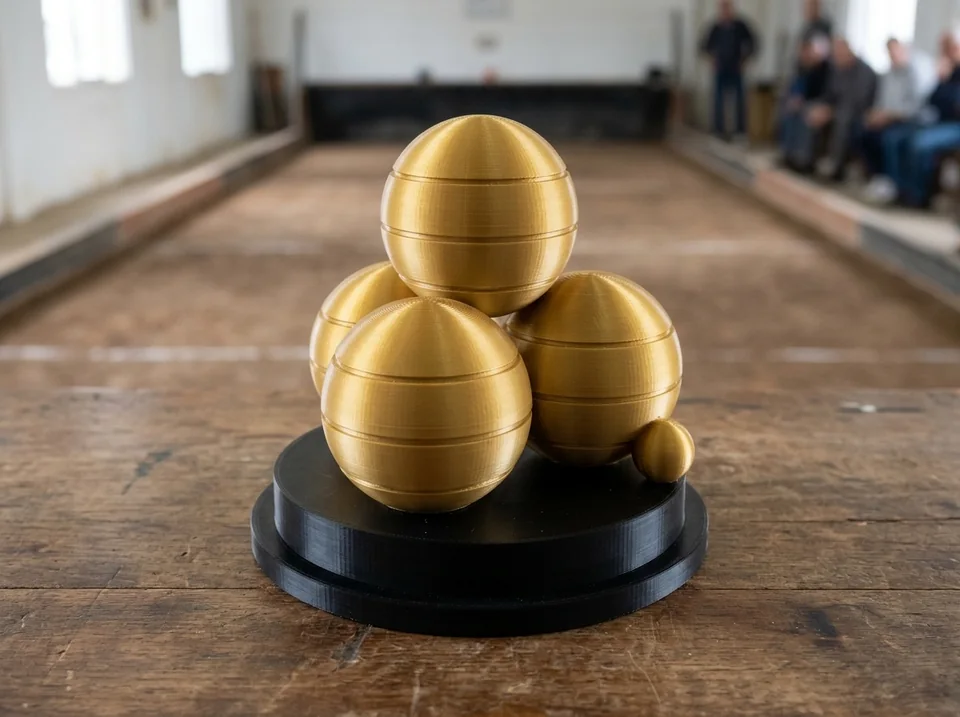 Trofeos personalizados 3D: trofeo pirámide de bochas
