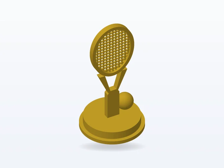 Modelo 3D del trofeo trofeo raqueta de tenis para imprimir